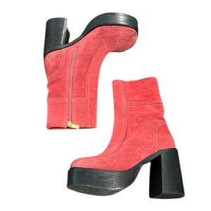 Stylish hot pink Suede Ankle Boots